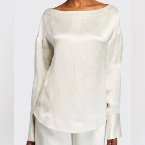 CO Hammered-Satin Long-Sleeve Blouse